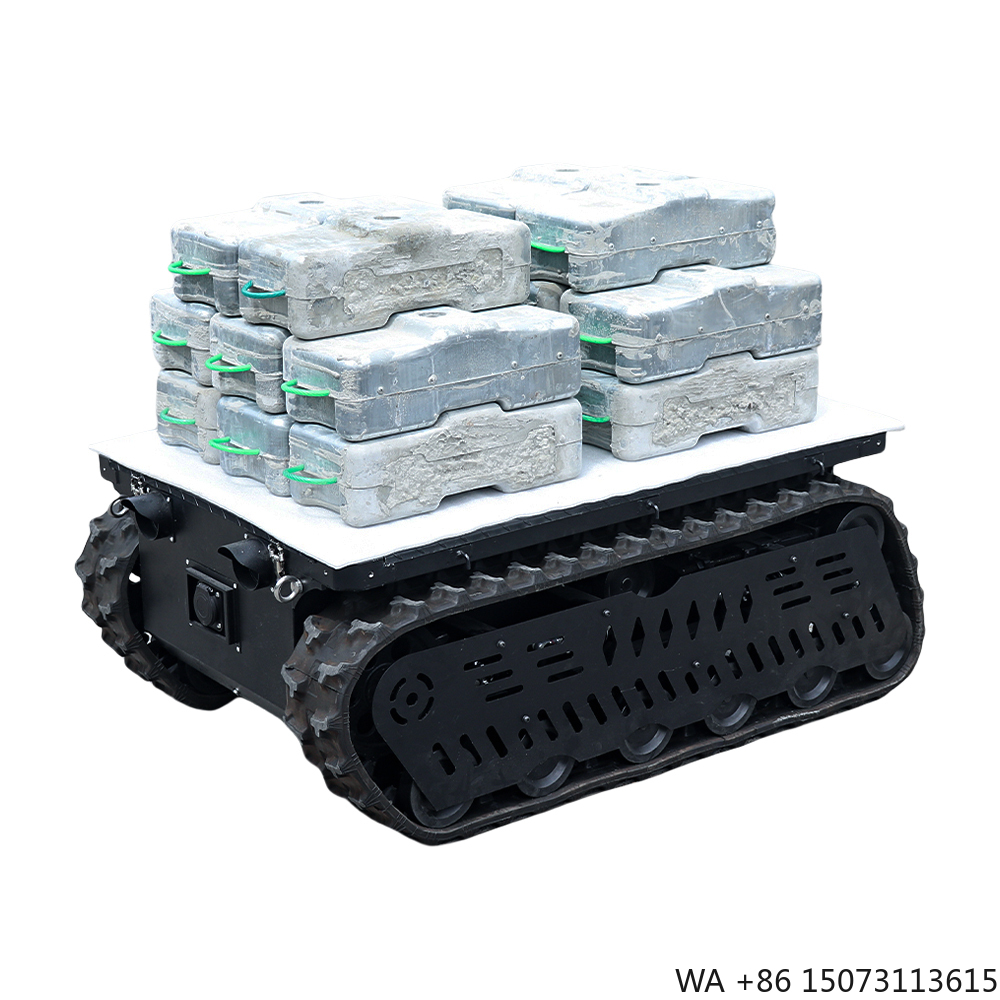 Tracked Robot Chassis - 300～600kg積載可能なRCタンククローラーロボットシャーシ、階段昇降用ゴムトラックとDCブラシレスモーター付き