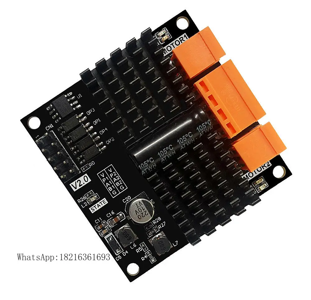 L298N Module - 12V 24V 12A デュアルチャンネル DC ブラシモータードライブモジュール