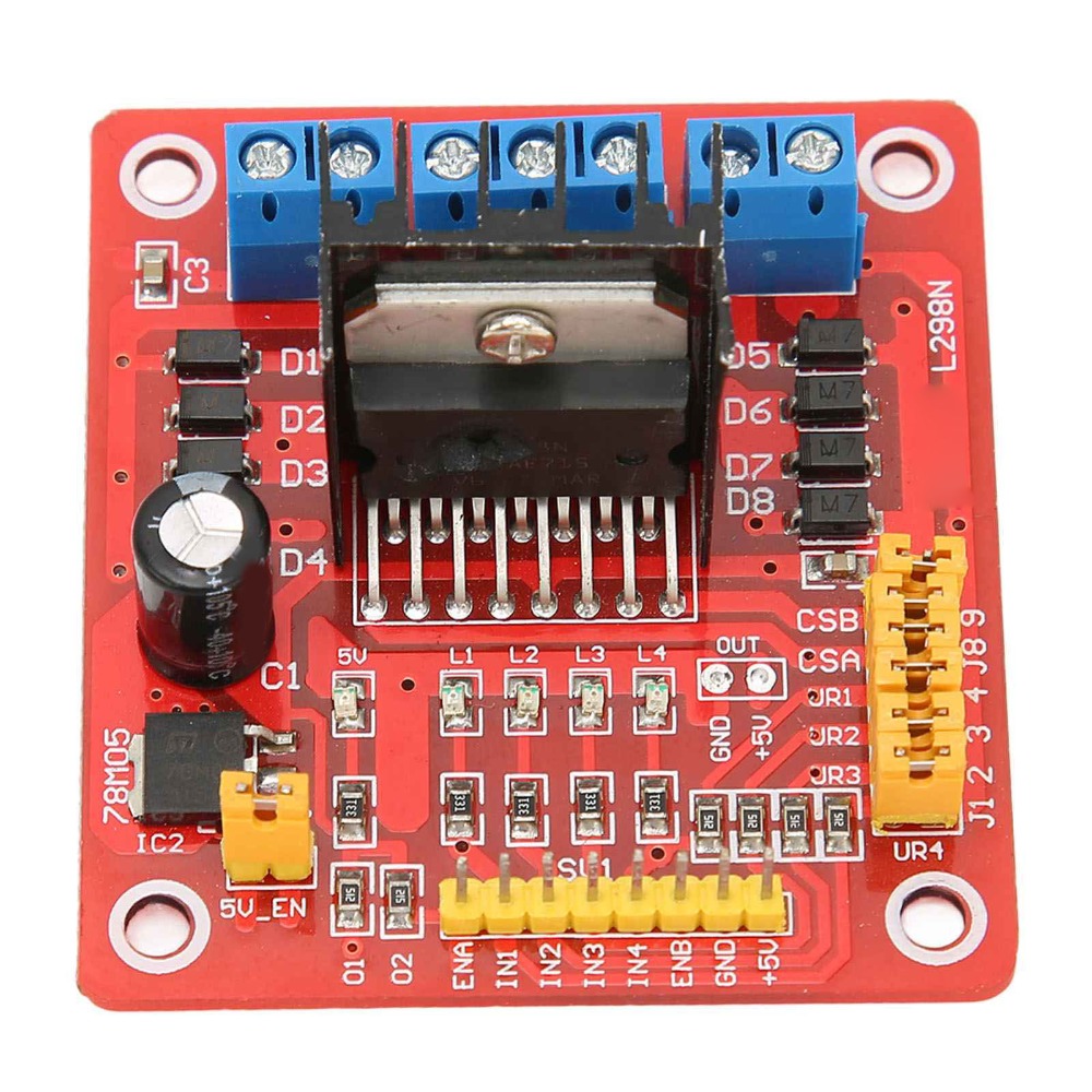 Motor Driver L298N - L298N ステッピングモータードライバーモジュール 5V-35V 2A DC モーターコントローラーボード多機能赤色