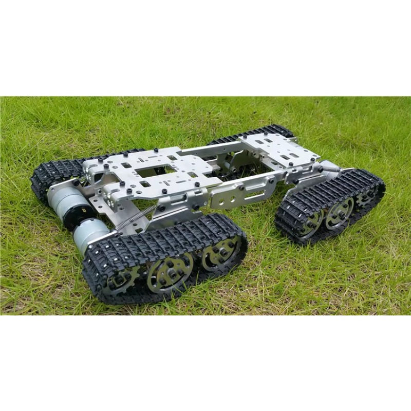Tracked Robot Chassis - GOOD WZY569 インテリジェントRC戦車車両ロボットシャーシ 393mmx206mmx84mm CNC合金ボディ 4つのプラスチック製トラック