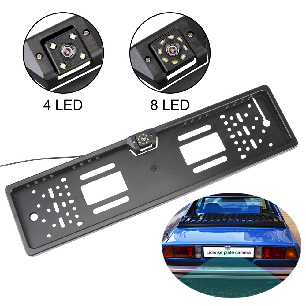 Infrared Obstacle Sensor - 12V 車のリアビューカメラ 4/8 LED ヨーロッパ英国ナンバープレートホルダーパーキングセンサー 2.4
