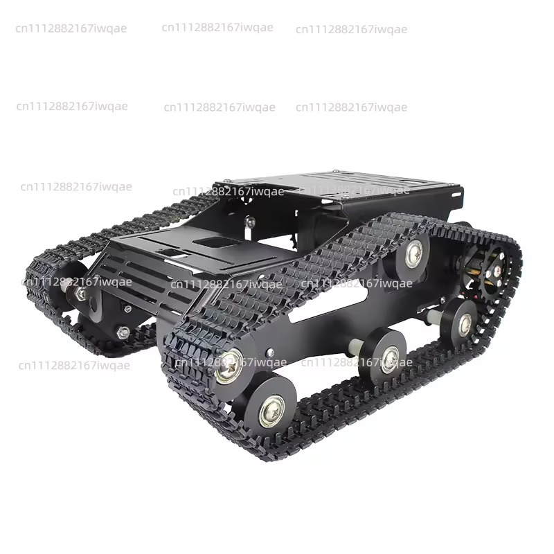 Tracked Robot Chassis - スマートロボットタンクシャーシDIYキット、DCモーター、金属アルミニウム合金製トラックボディ、テクノロジー愛好家向け