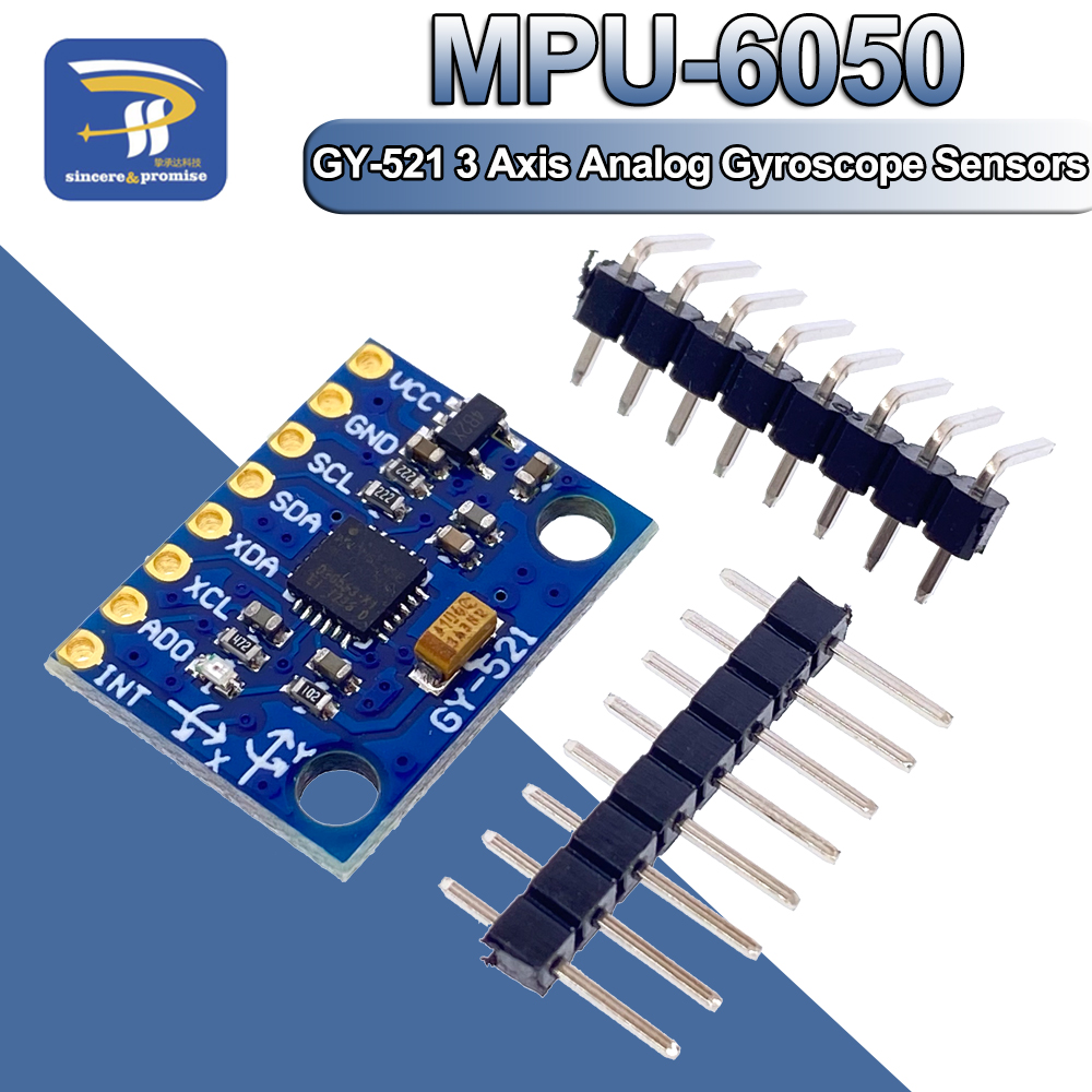 Accelerometer Mpu6050 - 1セットiici2c GY-521 MPU-6050 mpu6050 3軸アナログジャイロスコープセンサー加速計モジュール (ピン付きarduino用)