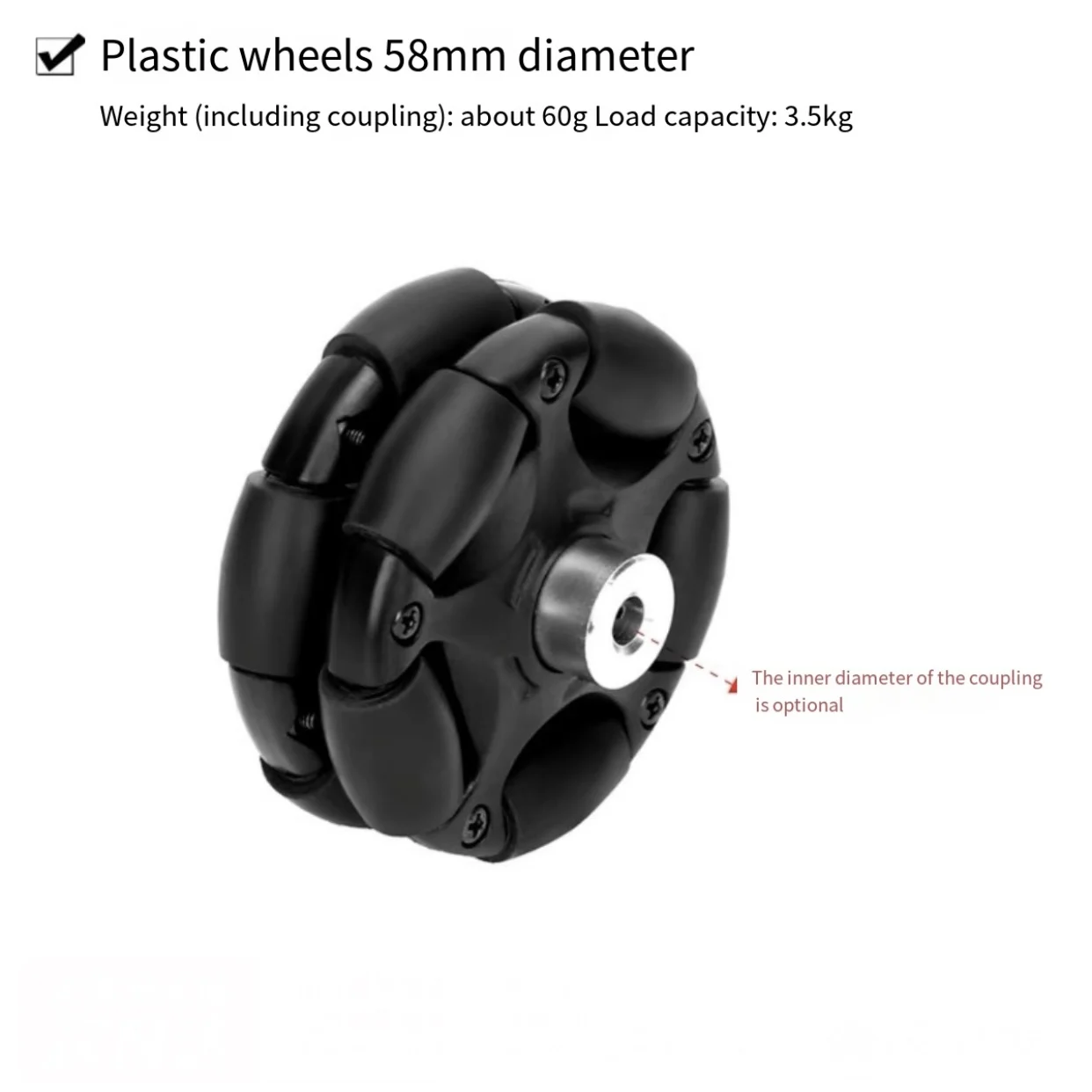 金属オムニホイールインテリジェントホイールロボット 58mm - Robot Wheel のレビューと価格