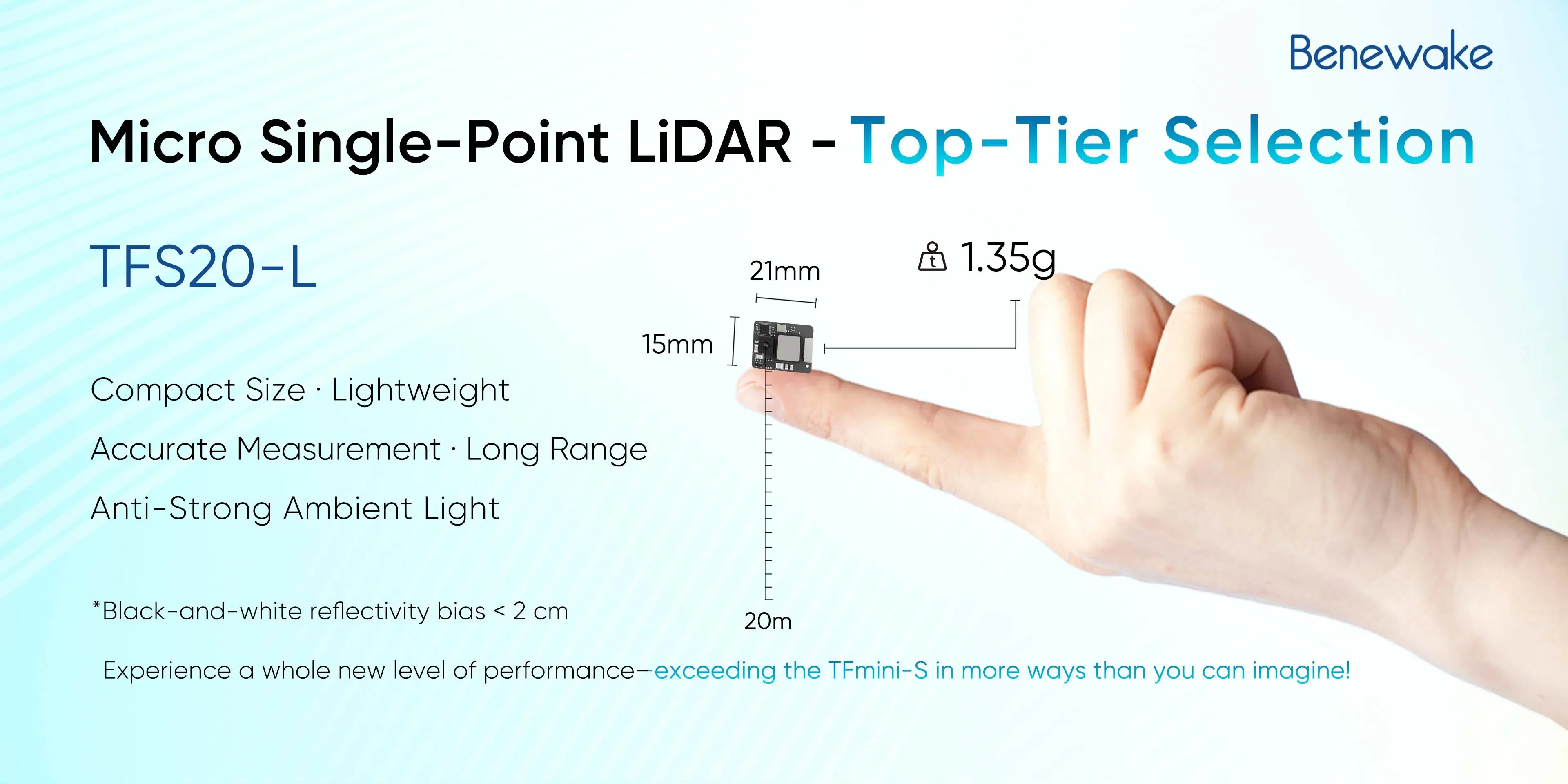 Benewake TFS20-L 20m マイクロLiDAR - Arduino Robot のレビューと価格