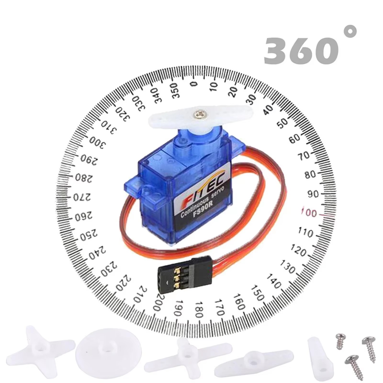FS90R 9g サーボ 360度連続回転ミニマイクロサーボ - Micro Servo のレビューと価格