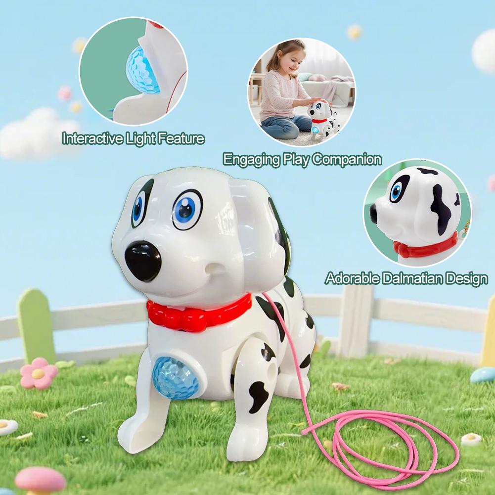 電動歩行ロボット犬のおもちゃ、紐を引くとダルメーションの子犬 - Line Follower Robot のレビューと価格