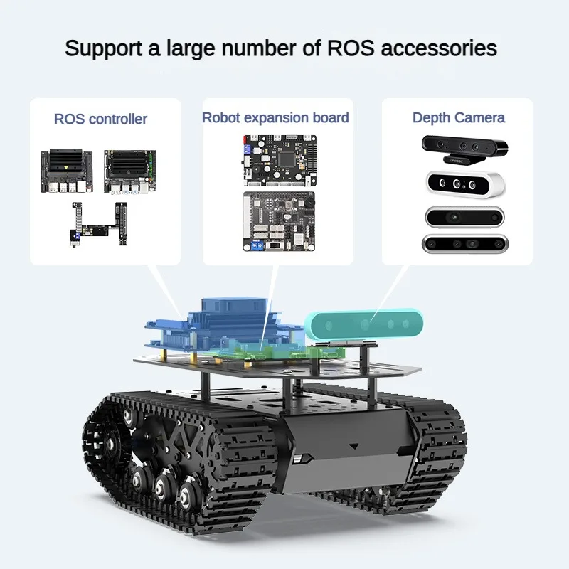 10kgの積載能力を持つ、衝撃吸収性に優れたタンク型シャーシ - Robot Car Kit のレビューと価格