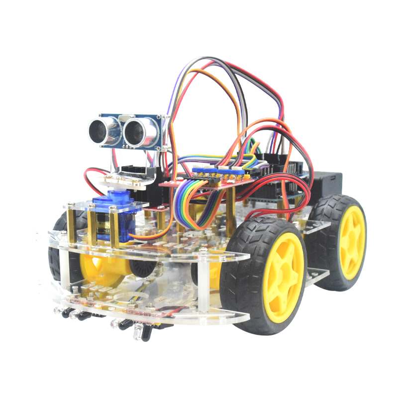 超音波回避追跡機能付き4WDスマートロボットカーシャーシキッ - Tracked Robot Chassis のレビューと価格