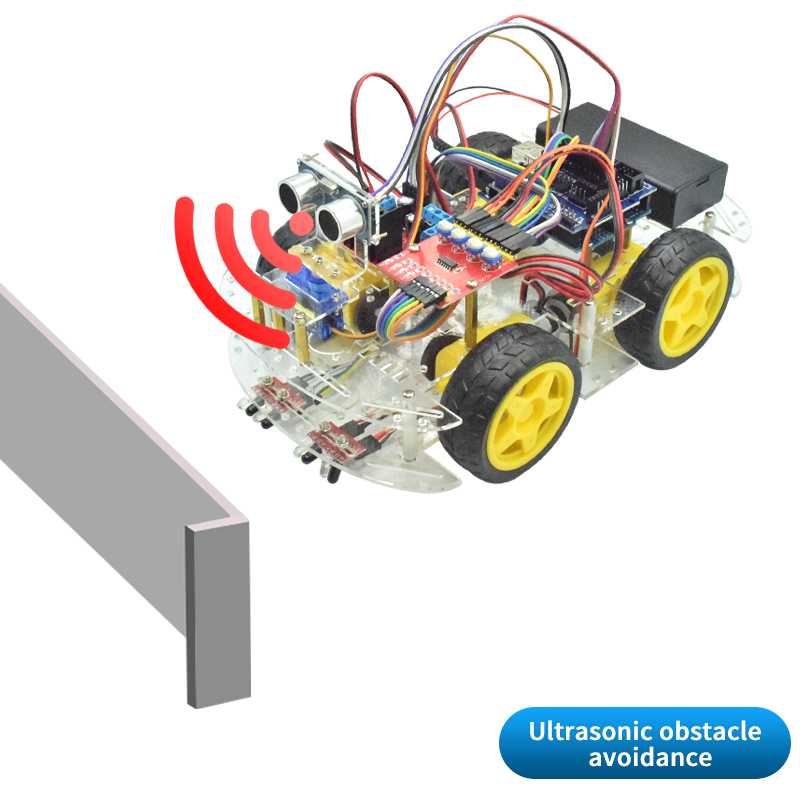 超音波回避追跡機能付き4WDスマートロボットカーシャーシキッ - Tracked Robot Chassis のレビューと価格