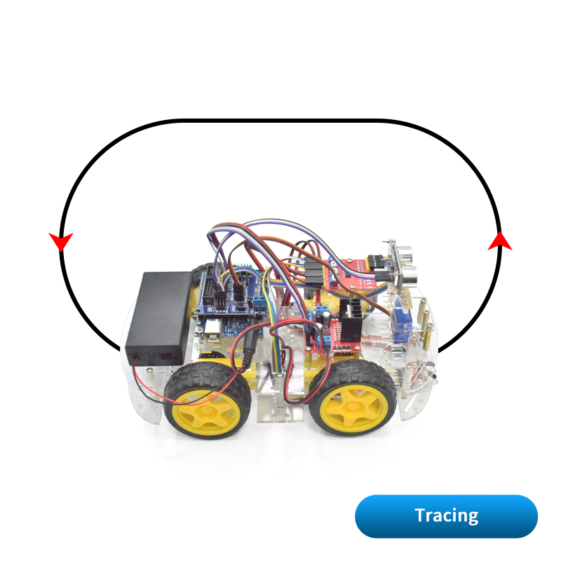 超音波回避追跡機能付き4WDスマートロボットカーシャーシキッ - Tracked Robot Chassis のレビューと価格
