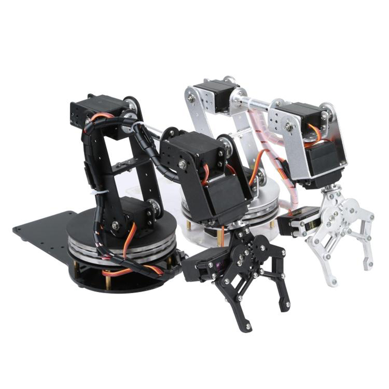 シルバー 6 DOF ロボットアーム 180/360 度回転 - Robot Arm Kit のレビューと価格