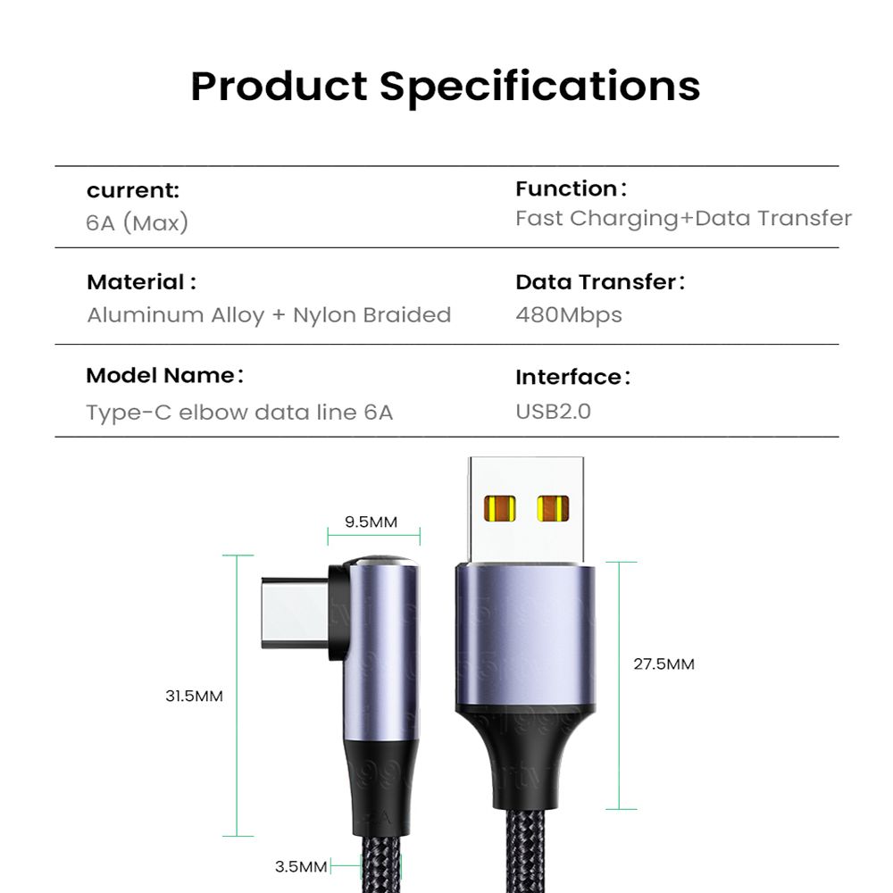 4.0直角ワイヤー90度データケーブル100W PD急速充電 - Line Follower Robot のレビューと価格